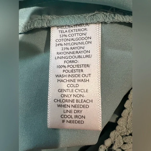 Ann Taylor Loft S 4 Seafoam Green Shift dress Cap Sleeve Lace Work Cocktail - Picture 8 of 8